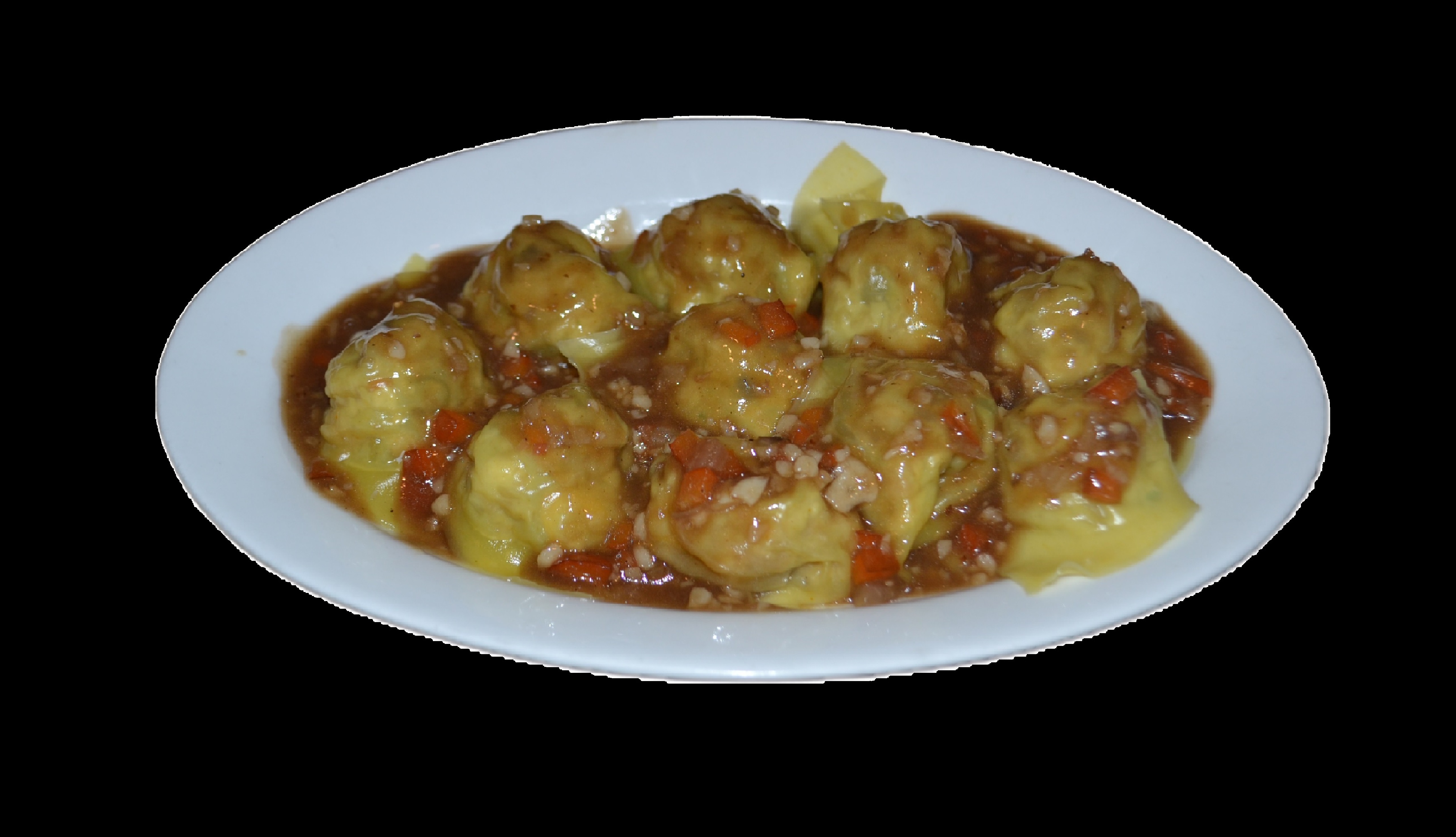 Chicken Steamed wonton With Burnt garlic/ In Sichuan sauce (10 Pieces)